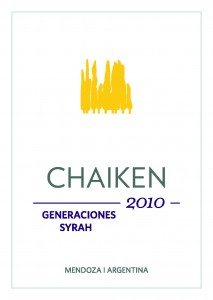Chaiken Vineyards Generaciones Syrah wine label
